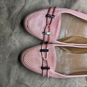 Salvatore Ferragamo Pink Snakeskin Loafers Size 8½ Women's Flats‎ Shoes Classy